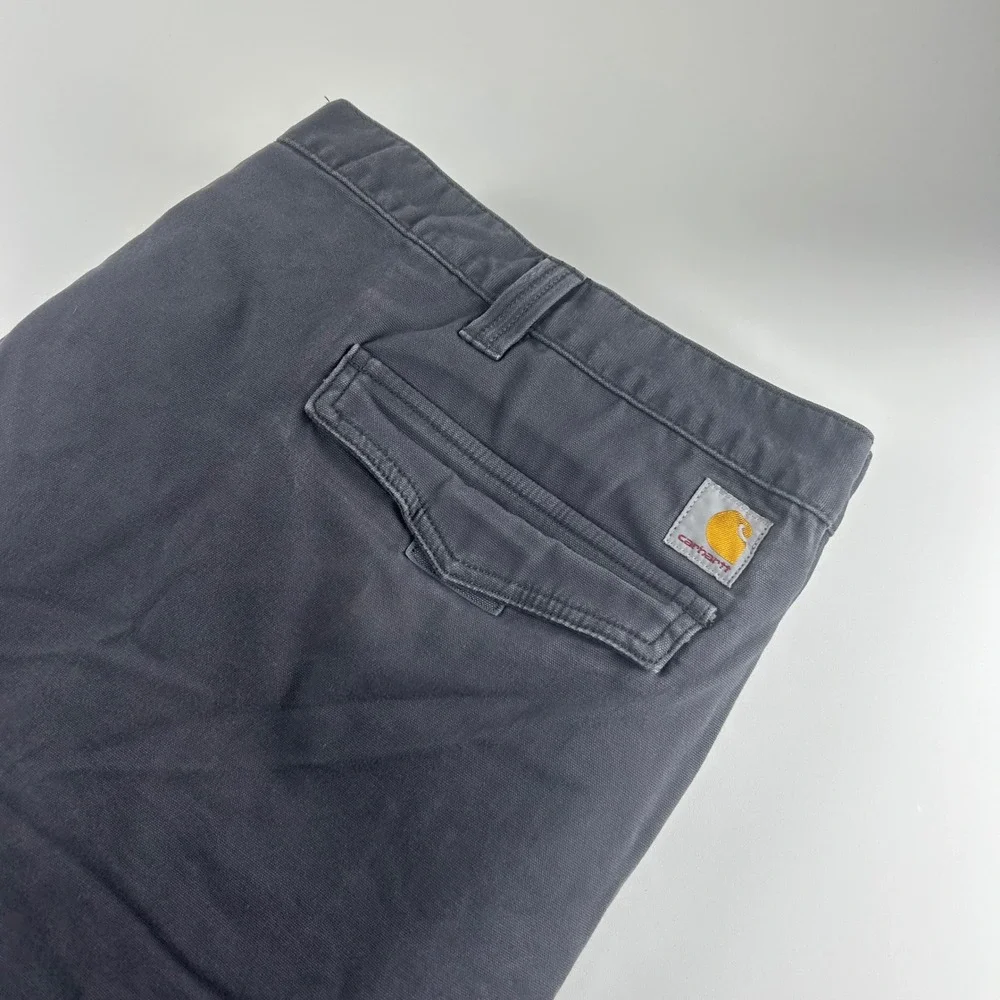Carhartt Mens 50 Relaxed Fit Rugged Flex Canvas Cargo Utility Work Shorts Grey